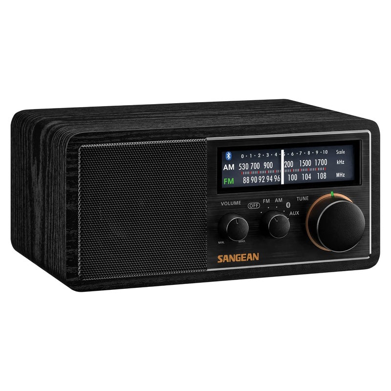 SANGEAN راديو سانيجان SG-118 AM/FM/Bluetooth مع خزانة خشبية وشحن USB للهاتف - Image 5